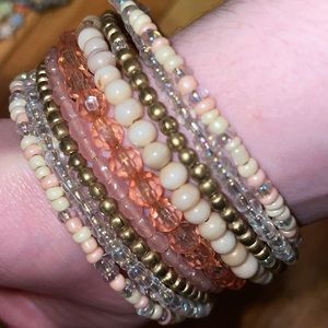 🍉🍯Pink-Gold Bracelet Set